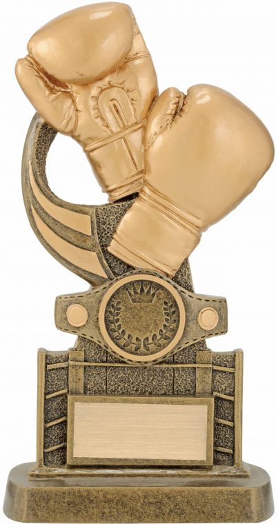 3 Sizes Boxing Trophies Gold|Brz Boxing Gloves With Belt Detail 