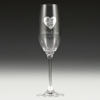 G320 Wedding Champagne Glass 11- love wedding glass