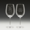 G435 Wedding Wine Glass 8 Married Couple double side