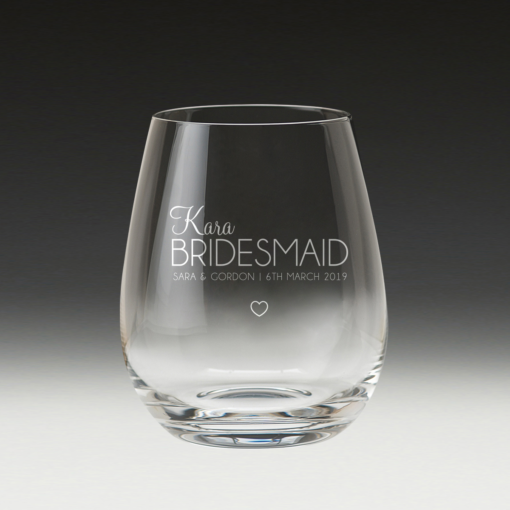 GS500 Wedding Stemless Wine Glass 10 - bridesmaid