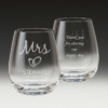 GS500 Wedding Stemless Wine Glass 1 - Mrs double-sided