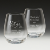 GS500 Wedding Stemless Wine Glass 6 - Mr & Mrs double side