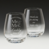GS500 Wedding Stemless Wine Glass 8 - double sided his and hers