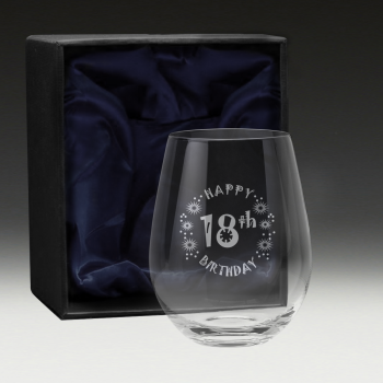 GS600 Birthday Stemless Wine Glass 1 - 18 glass