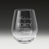 GS600 Birthday Stemless Wine Glass 6 - Fabulous at 40 glass