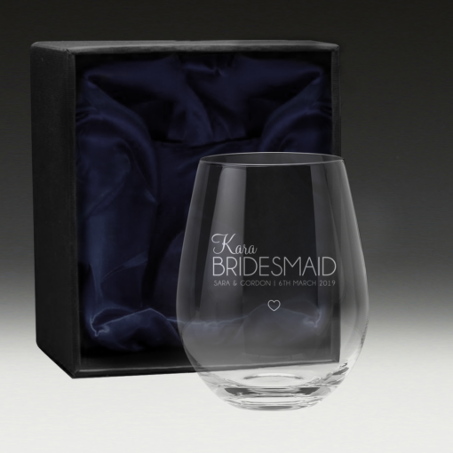 GS600 Wedding Stemless Wine Glass 10 - Boxed