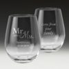 GS600 Wedding Stemless Wine Glass 6 - Double-sided