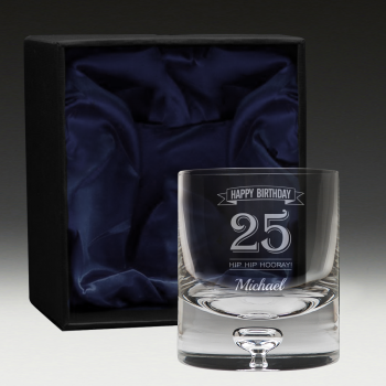 GW300 Birthday Whisky Glass 8 - 25th birthday gift boxed glass