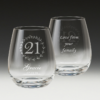 GS500 Birthday Stemless Wine Glass 12 - 21 years glass