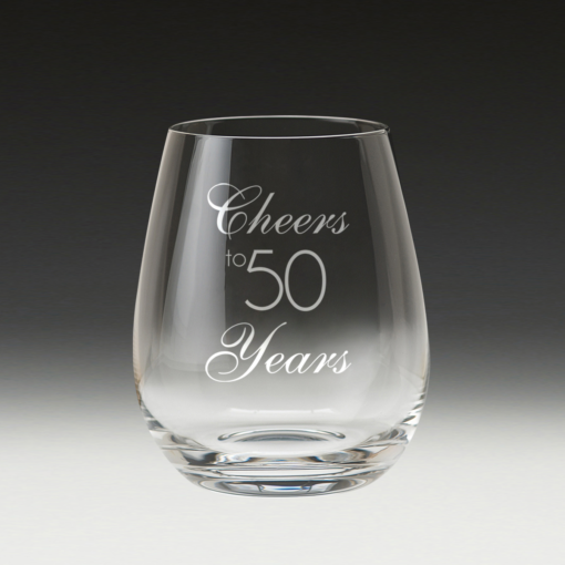 GS500 Birthday Stemless Wine Glass 3 50th birthday glass