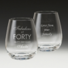 GS500 Birthday Stemless Wine Glass 6 fab at forty double