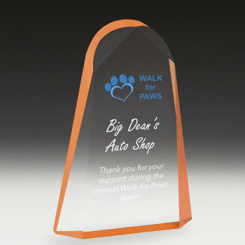 Orange Tint Arch Acrylic Award UV Print