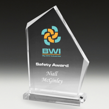 Crystal Clear Sail Acrylic Coloured Safety Award