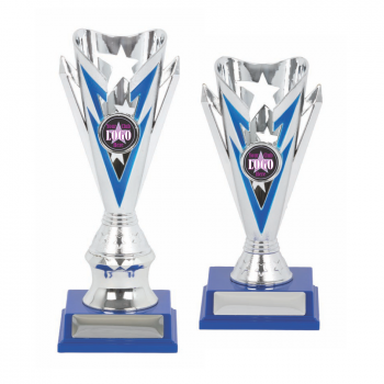 Blue Flash Series Silver Cups Plastic Cups Team Trophies 2 sizes