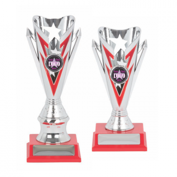 Red Flash Series Silver Cups Plastic Cups Team Trophies 2 sizes