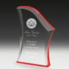 Red Tint Wave Acrylic Award Service Award