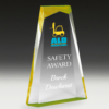 Yellow Tint Prism Acrylic Award Safety Award