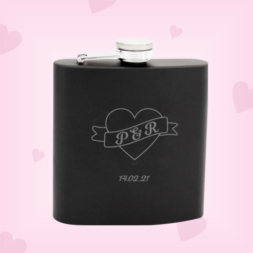 black valentine's day flask
